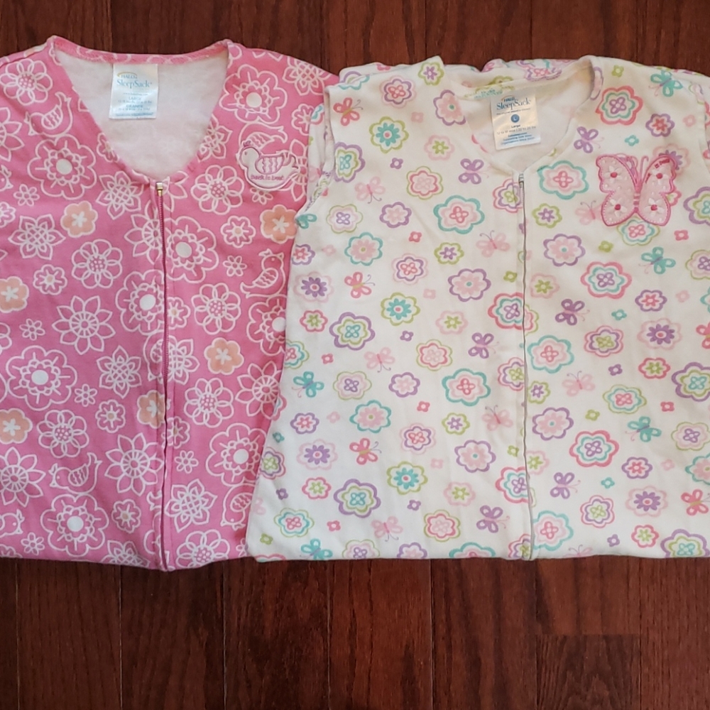 (2) Baby girl Halo sleep sacks 💜🌸
